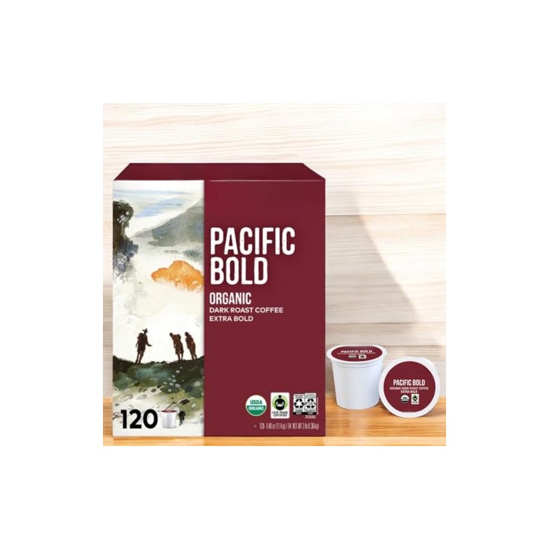 Organic Dark Roast Coffee Pods Compatible with Single Serve Machines,