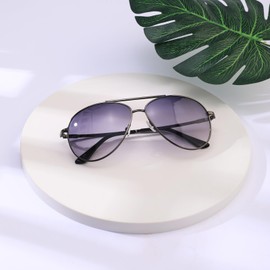 SA HEXISHIJIA Sunglasses for Women and Men,Classic Aviator Sun Glasses for Men Women Driving Shades UV Protection 2024 New (Black Frame Purple Lens)
