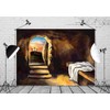 Loccor Fabric 9x6ft Empty Tomb Backdrop Christ Cross Crucifixion Resurrection