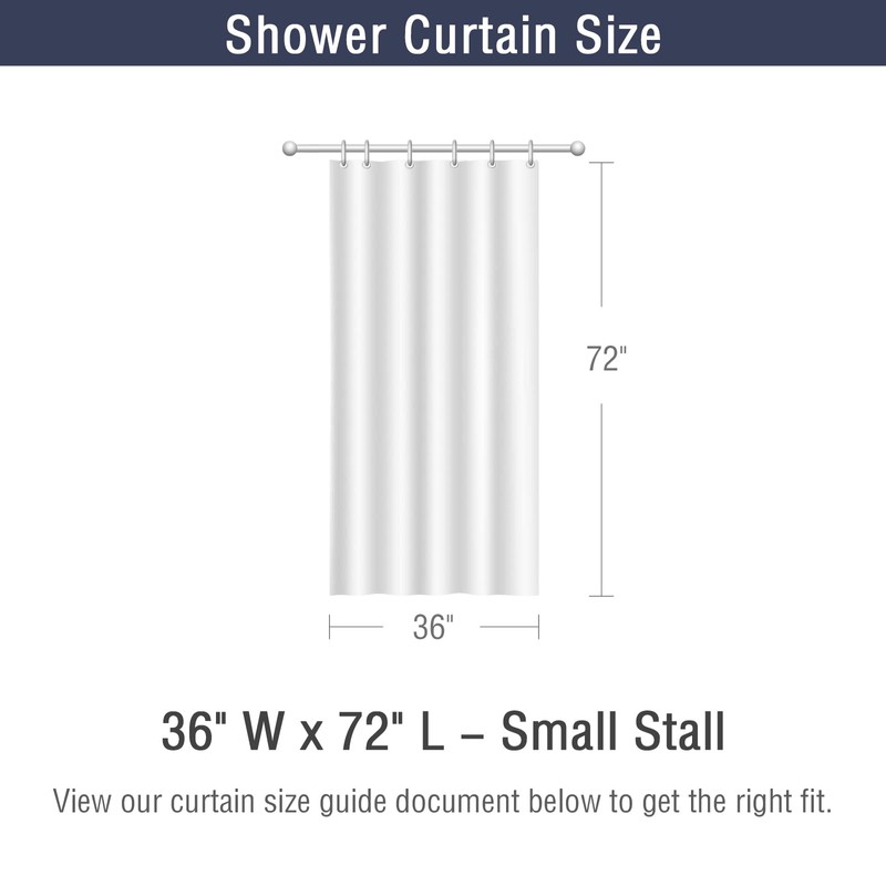 Gibelle Small Stall Shower Curtain 36 x 72, Narrow Grey