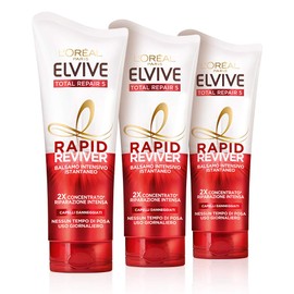 L'Oréal Paris Elvive Rapid Reviver Intensive Balm Total Repair 5 Enriched with Amino Acid and Vitamin E for Damaged Hair 3 x 180 ml