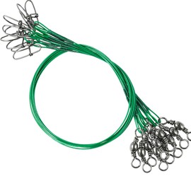 9Tong Swivels Line Fishing Leader Steel Wire Stainless Fishing Leaders Freshwater Fly Saltwater Wire Leader Fishing #2 30lb 7.8in 40pcs