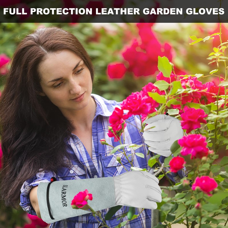 1 Pair Long Gardening-Gloves Women/Men-Thorn proof Rose Pruning Heavy Duty