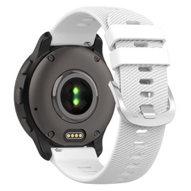 Miimall 3 Stück Silikon Armband für Garmin Vivoactive 6/5,Forerunner 55/165/165 Music,Garmin Venu/Sq 2/Sq Watch Band,20mm Sport Verstellbares Ersatz Uhrenarmband für Vivomove 3 （Weiß+Grau+Schwarz）