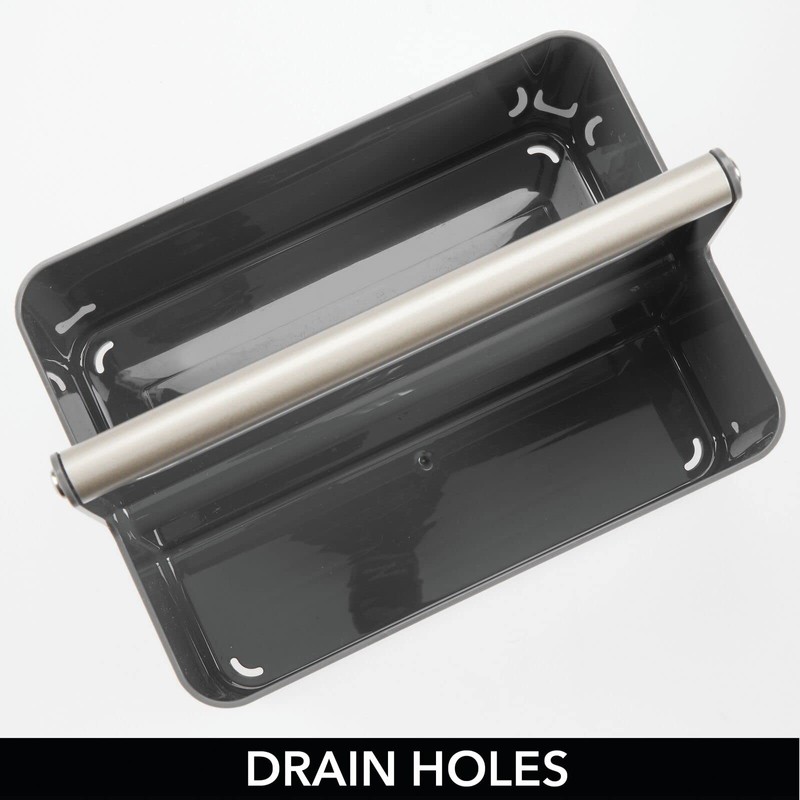 mDesign Plastic Shower Caddy Storage Organizer Utility Tote, Divided Basket