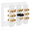 Fosmon 7.1 Surround Home Theater Speaker Wall Plate Banana Binding