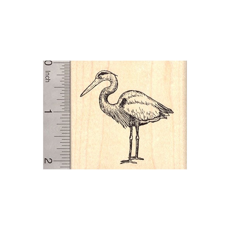 Great Blue Heron Rubber Stamp, Coastal Bird, Egret, Bittern