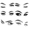 6 Pieces Black Woman Beauty Eyes Wall Decal DIY Fashion