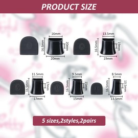 SUPERFINDINGS 2 Colors 5 Sizes High Heel Protectors Heel Repair Protectors Durable Nonslip Heel Protectors U Shaped Shoe Protector PVC Plastic Heel Plug Women High Heel Protection Hats, Mixed Color