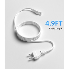 BESTEK AC Power Cord 4.9 FT Power Cable with EU Plug Universal AC Power Cord 6A 250V for BESTEK Voltage Converter