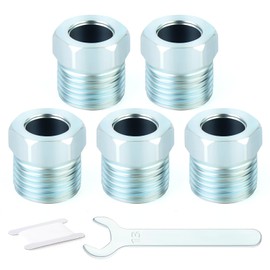 GASHER Brass Brake Line Fittings, Plated 1/2-20 Thread For 5/16", Fuel Line Inverted Flare Nut For Fuel/AIR/Lquid/Gas(5Pcs)