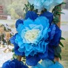 Mybbshower Blue Navy Tissue Paper Flower for Floral Wall DIY