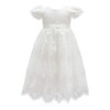 Glamulice Flower Baby Girl Newborn Christening Baptism Dresses Milky White