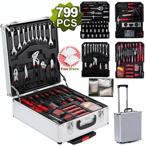 799 Piece Tool Kit,Household Machinery Repair Kit,Automotive Universal Repair Tool