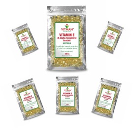 VitMan Nutrition Vitamin E 400iu Softgels - Natural Antioxidant Source Vitamin E Supplement, D-Alpha Tocopherol, High Potency and Absorption (365)