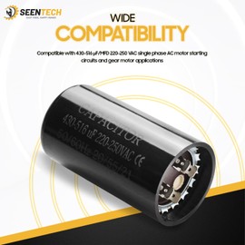 Seentech 430-516 uf/MFD 220-250 VAC ±20% CD60 Round Motor Start Capacitor 50/60 Hz AC Electric Motor Universal Fit for AC Motor Run or Fan Start and Cool or Heat Pump Air Conditioner