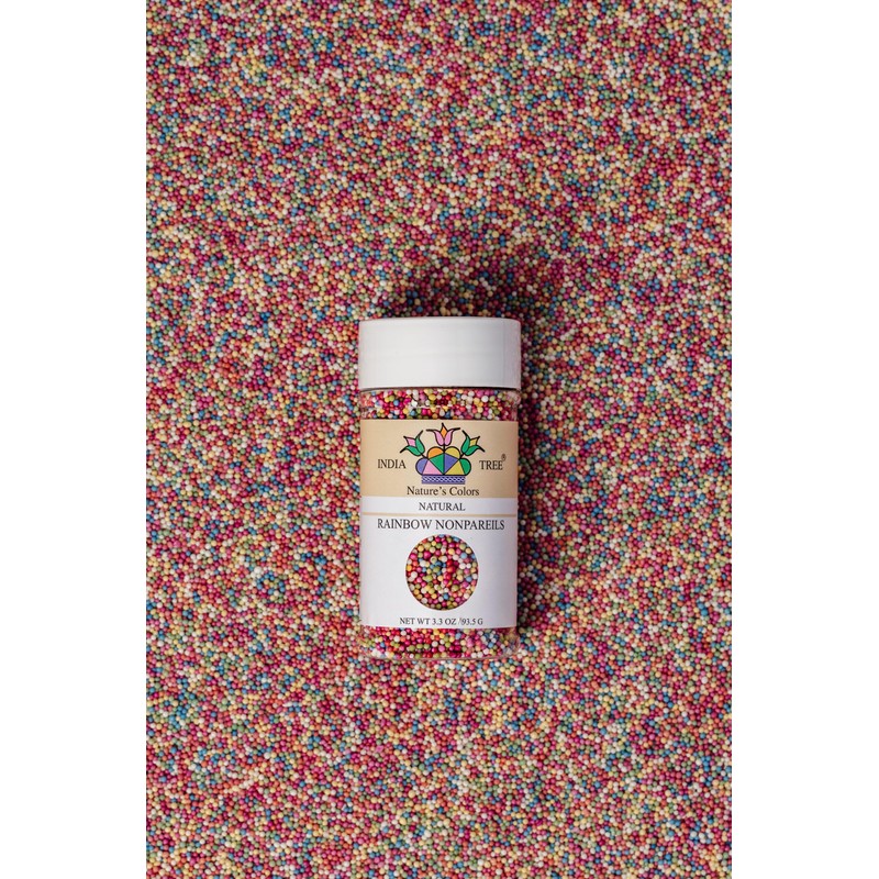 Rainbow Nonpareils – Dye-Free, Vegan, Allergen-Free, Plant-Based Colors, 3.3 oz