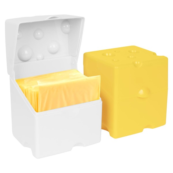 Linkidea 2 Pcs Sliced Cheese Container, ABS Plastic Holder with