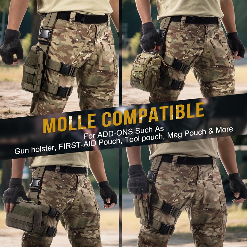 OneTigris Mini Molle Panel for Tools, Drop Leg Platform Minimalist