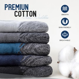 SockWaddles Mens Socks, Cushioned Sport Socks Anti Blister Wicking Breathable Cotton Socks, Unisex Crew Padded Athletic Socks for Walking Hiking Work Running Trainer Gym Outdoor 5 Pairs Black 6-8