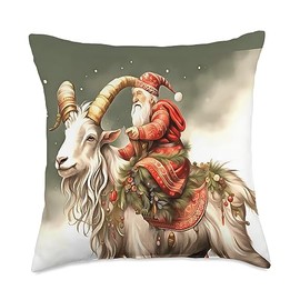 Scandanavian Mythology Julbocken Yule Goat And Tomte Throw Pillow