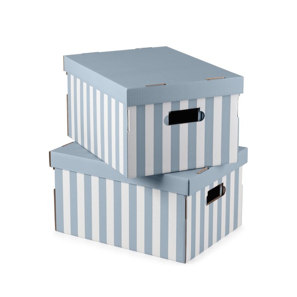 Compactor Storage Box, Blue/White, 40 x 31 x 21 cm