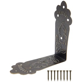 FUXXER® 10 x Antique Vintage Brass Design Furniture Angle Connectors 55mm x 25mm