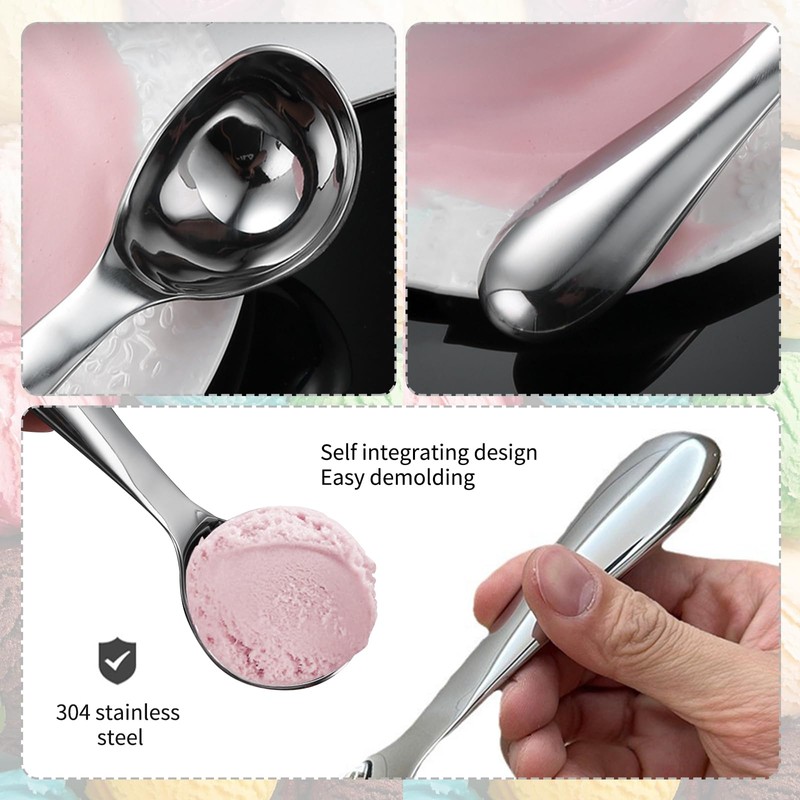 Ice Cream Scoop Stainless Steel with Comfortable Handle, Ice Cream