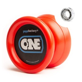 YoyoFactory ONE Yo-Yo - Red (modern spinning yoyo, beginner to pro, 2 different level ball-bearings included, comes with string)