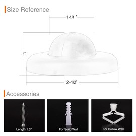 KOVOSCH Convex Wall Door Bumper Stop Oil Rubbed Bronze – 2-1/2” Outside Diameter Stainless Steel Cover with Bigger 1-1/4” Oil Rubbed Bronze Rubber Bumper – Easy to Install with Screw