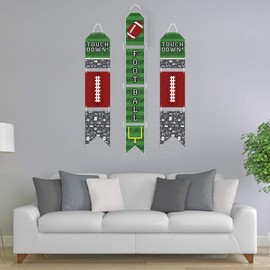 Big Dot of Happiness End Zone - Football - Hanging Vertical Paper Door Banners - Baby Shower or Birthday Party Wall Decoration Kit - Indoor Door Decor