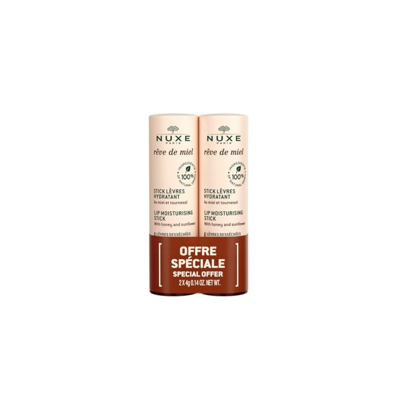 Nuxe Honey Rêve Lipstick 8G x 4G (Honey) - Moisturising