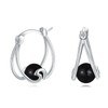 Gemstone Hoop Earrings for Women 925 Sterling Silver Huggie Earrings