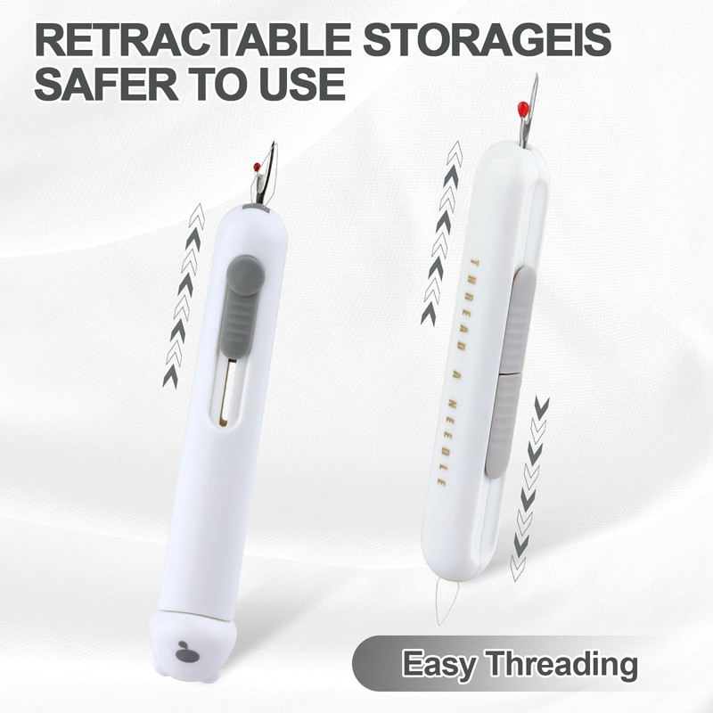 Automatic Needle Threaders Seam Ripper, Upgraded 3 in 1 Sewing