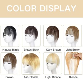 RUNRAYAY Clip in Bangs, 360° 3D Cover Hair Toppers for Women with Thinning Hair, 10 Inch Bangs Clip Toppers Pieces for Women Daily Wear Use, Golden
