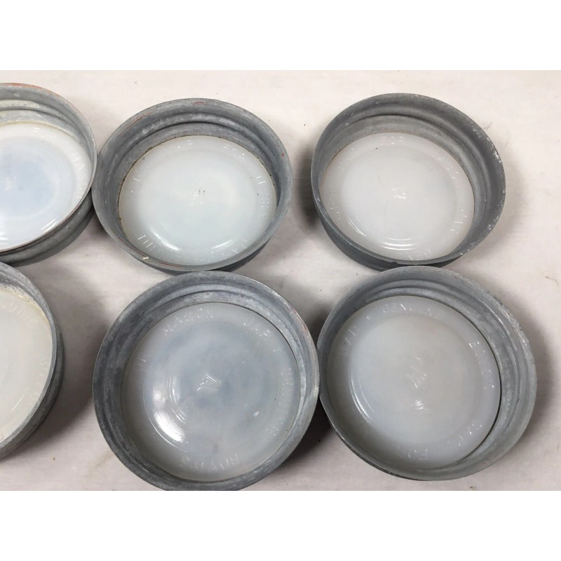 antique zinc lids milk glass lined Boyds atlas or ball