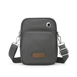 Wowcarbazole Women's Shoulder Bag, Smartphone Pouch, Cross-body Bag, Lightweight, Mini Shoulder Bag, Smartphone Pochette, Nylon Bag, For Walks, Outings, gray (dark gray)