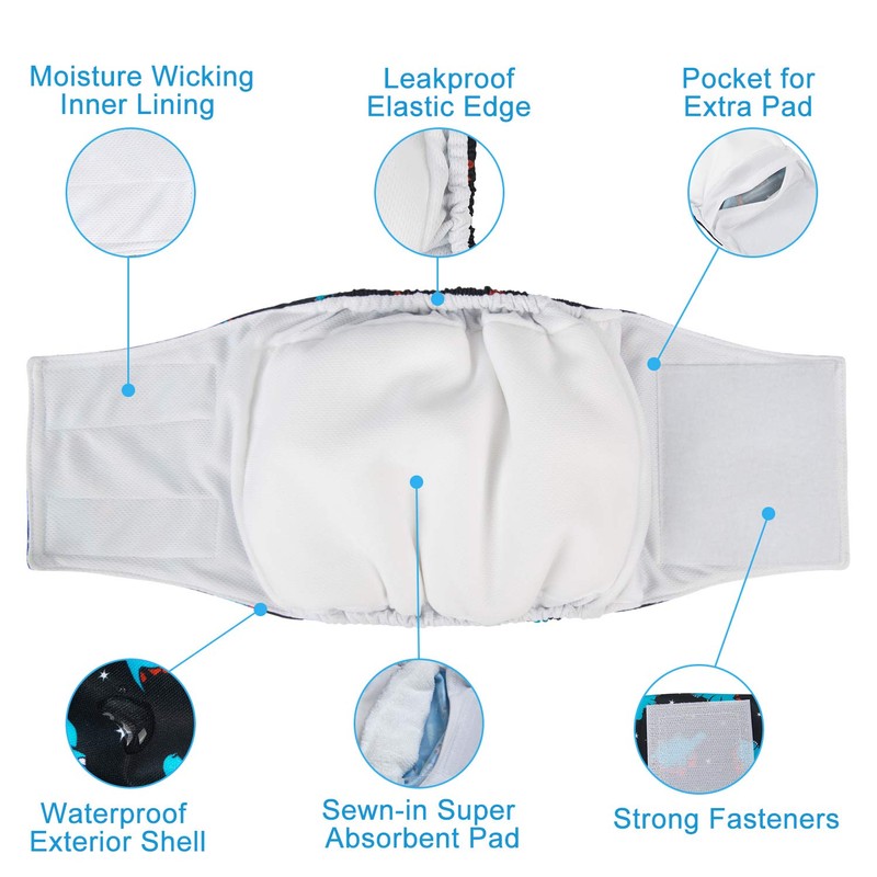 CuteBone DM11L Large Reusable Dog Nappy