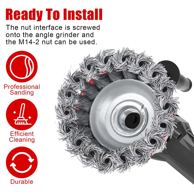 RUCUDIM Wire Brush Angle Grinder Flex, Cup Brush Angle Grinder,