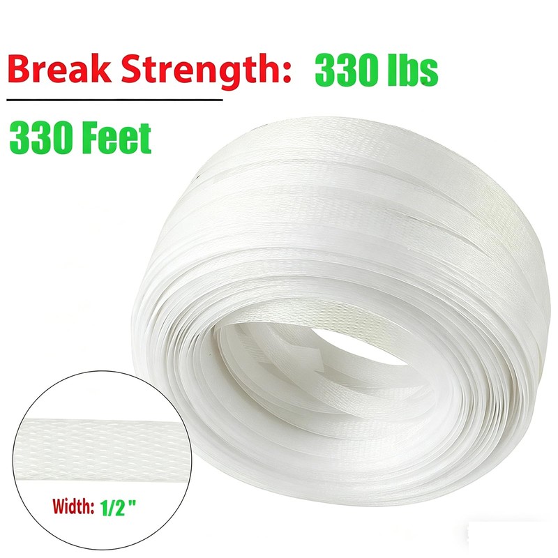 Plastic Packaging Banding Strapping Kit, 330' x 1/2'' Polypropylene Straps