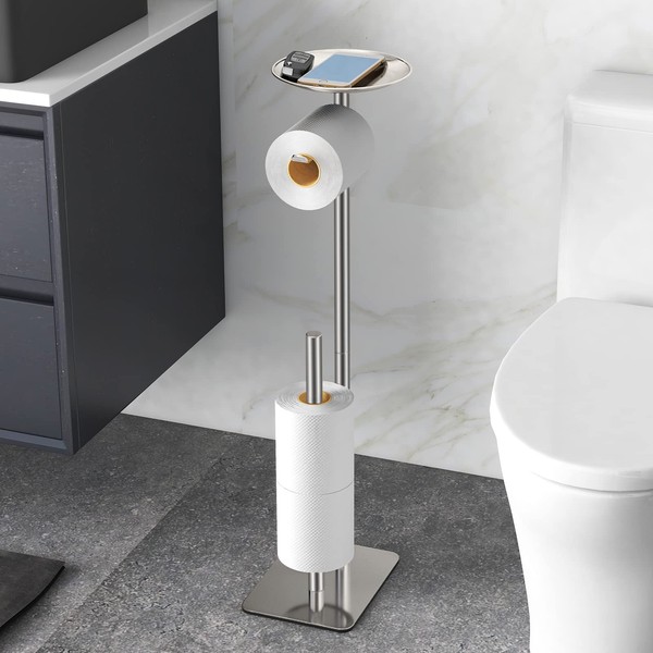 FEILERN Toilet Paper Holder Stand for Bathroom Floor Standing Toilet