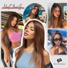 Allbell Brown Bob Wig with Bangs for Women Short Wavy