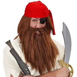 Mens Brown Caveman - Pirate withBeard Wig for Hair Accessory Fancy Dress