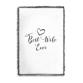 WYMM - Best Wife Ever Wife Blanket, Premium Woven Blankets for Wife, Cotton/Polyester Blend Wife Blanket from Husband, Ideal for Wedding, Birthday, Valentine’s Gifts, Best Wife Ever Gifts, 51x71 in.