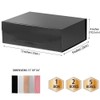 PACKGILO 2 Black Large Gift Box with Lid 13x9x4 Inches,