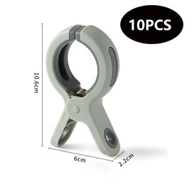 10 Pack Plastic Clothespins, Non-Slip Clothes Clips, Windproof Clothes Pegs, Socks Clips, Clothesline Crafts Clips, Food Package Clips (Large)