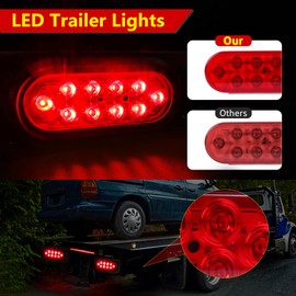 LIMICAR 6 Inch Oval Trailer Lights, Trailer Light Bracket with Light Bar and Wiring, 2PCS Waterproof Stop Brake Backup Reverse Lights for Boat RV Truck