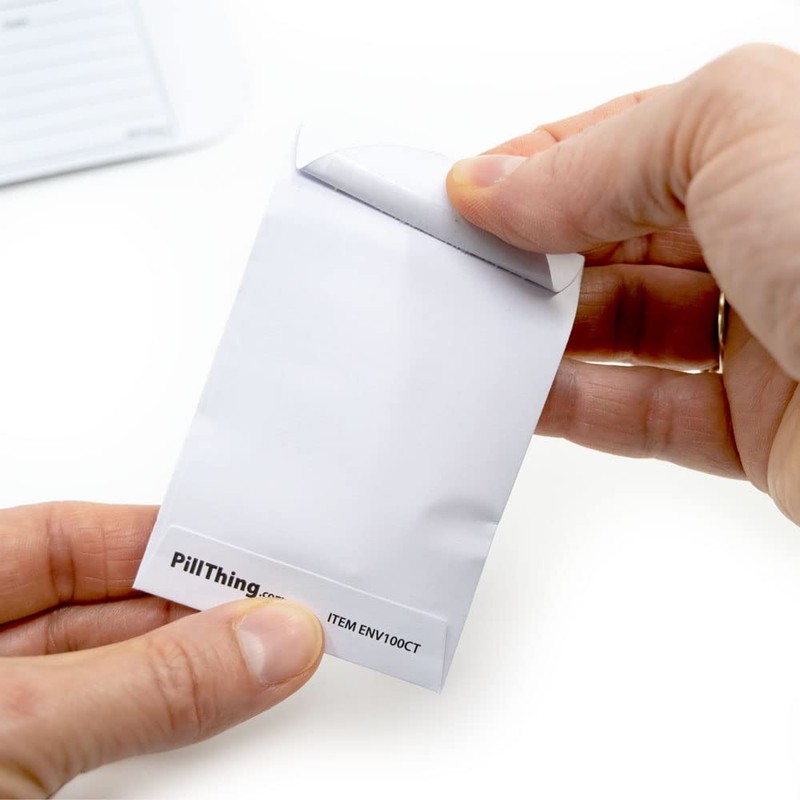 Printed Pill Envelope with Peel and Seal Pressure Closure -