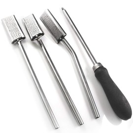 SURGICAL ONLINE Set of 3 Equine Dental Float Rasps Down Up Straight Veterinary - Screw On Handle