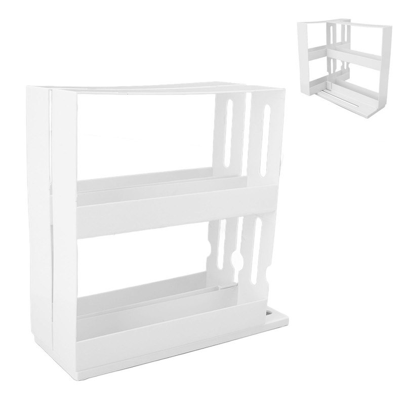 Sliding Spice Rack Slidable Design 2 Tiers Large Capacity Nonslip